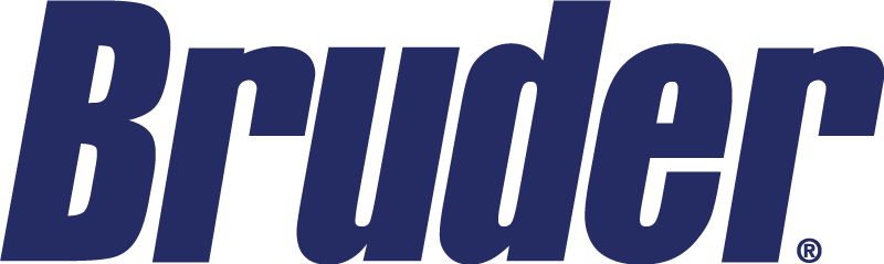 A blue Bruder logo