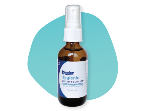 Bruder Hygienic eyelid solution for reducing bacteria and optometry surgery prep